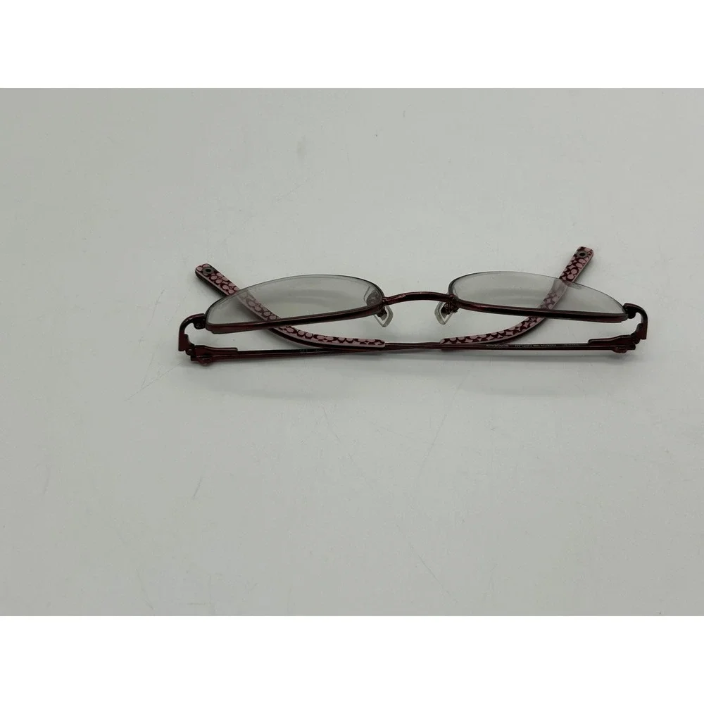 Coach 103 Caitlin Bordeaux Metal Oval Eyeglass Frames Only Signature Logo